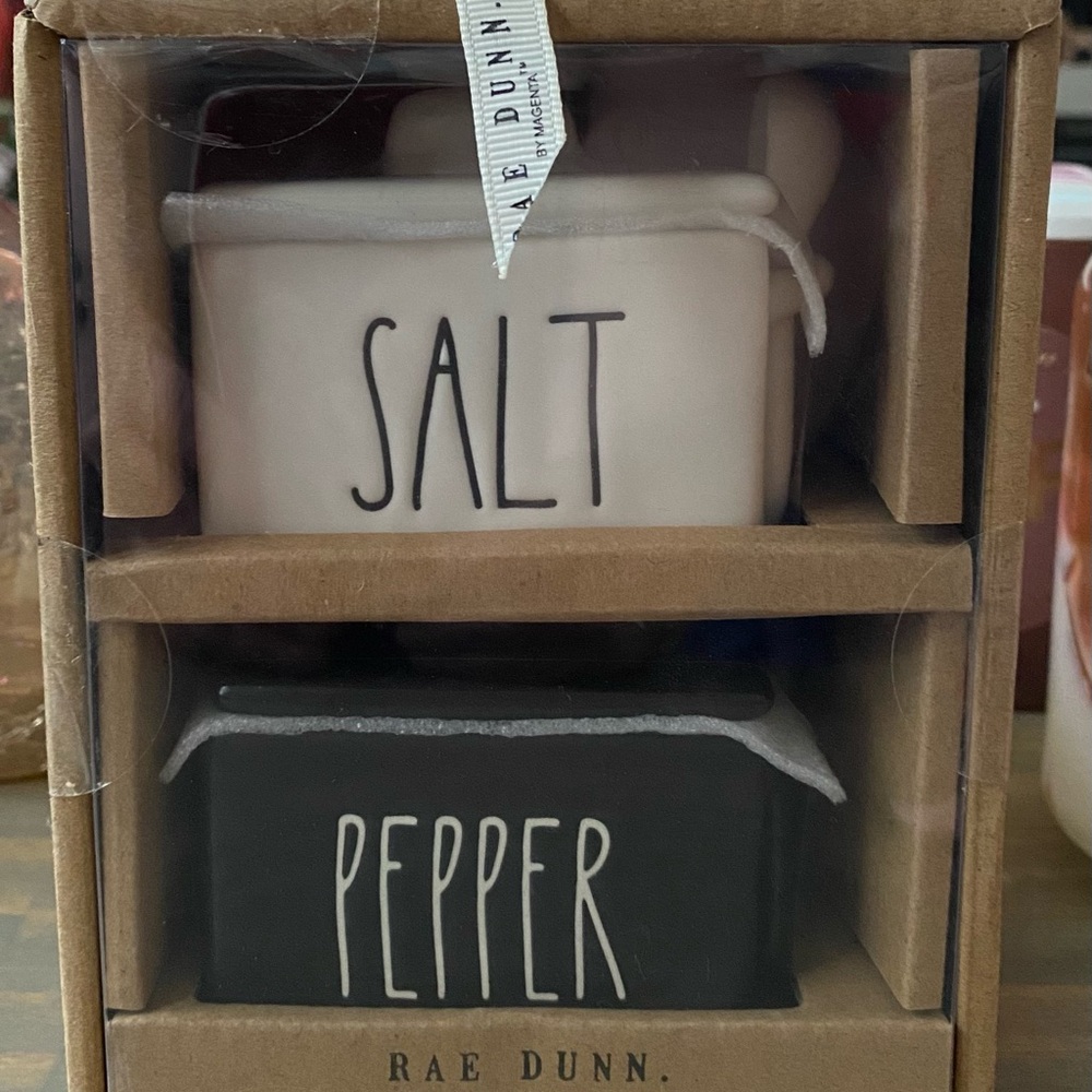 Rae Dunn Black and White Salt & Pepper Set